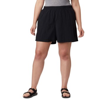 Columbia Sandy River Plus Size, Pantalones Cortos Negros Para Mujer | 208765-ZVF